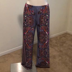 Floral Print Lilac Wide Leg Palazzo Pants Petite M
